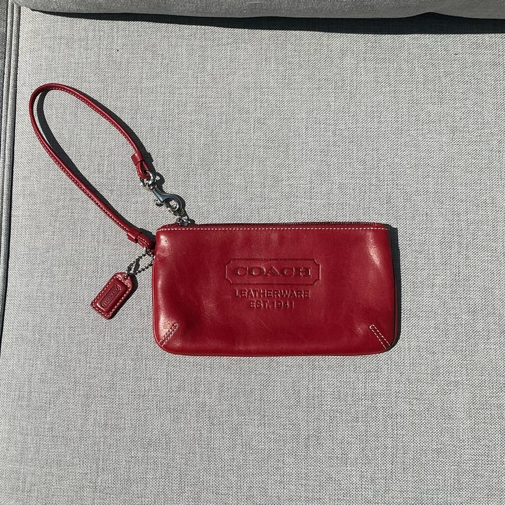 Coach Cherry Leather Wristlet